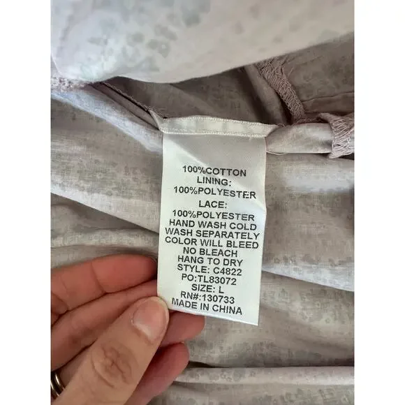 NWT Umgee - Pink Yoke Flutter Sleeve Mini Dress | Cottage Core Boho Large - Picture 8 of 8